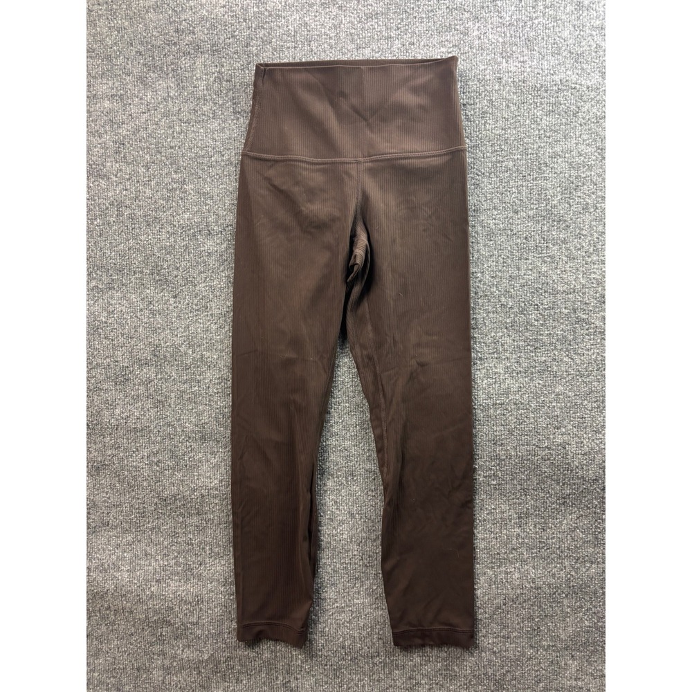 Lululemon Align Ribbed Leggings Womens 4 Brown High Rise 7/8 Yoga Pant LW6CIAS